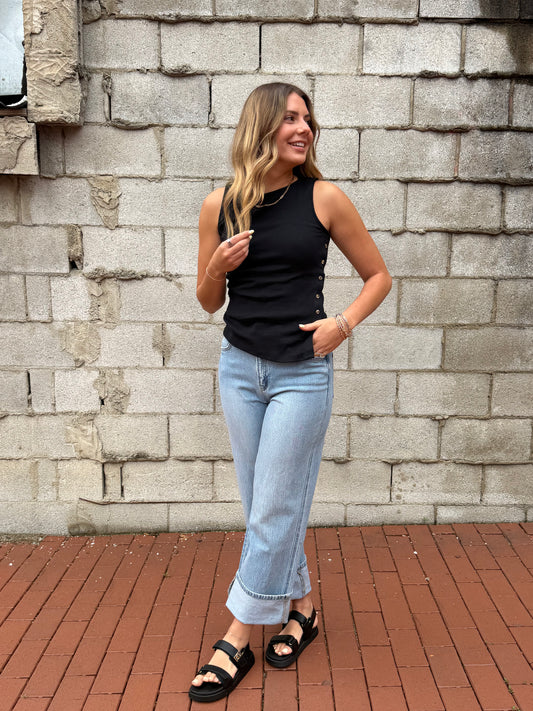 The Annie Button Detail Tank Top