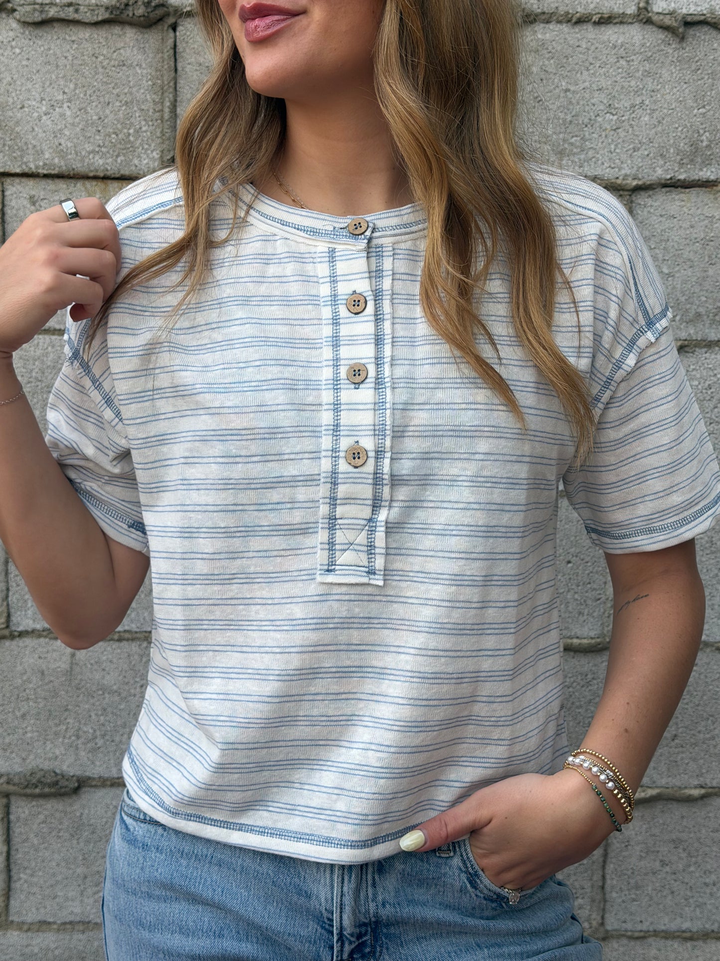 The Bella Striped Lightweight Tee
