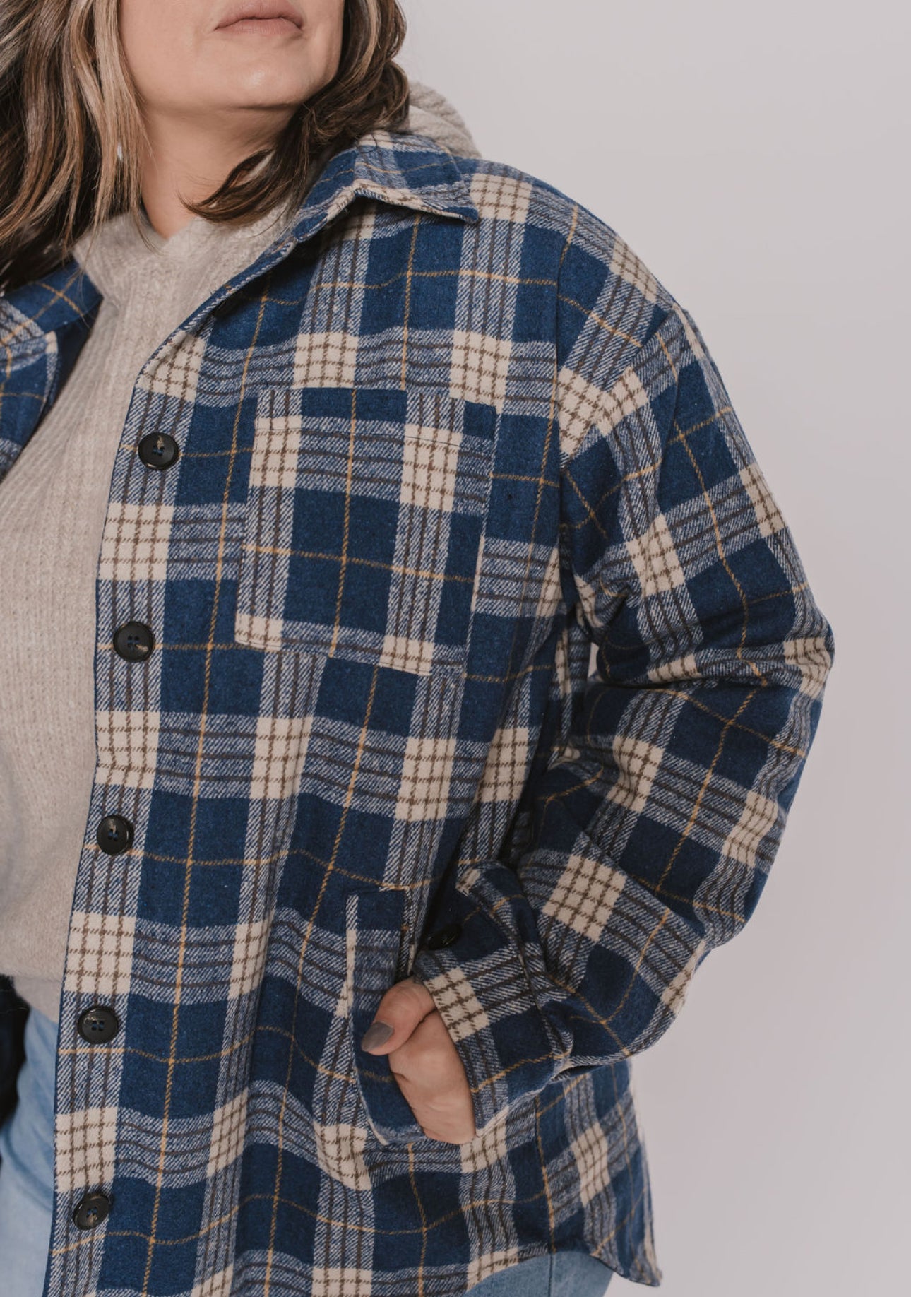 The Winter Blues Button Up Shacket