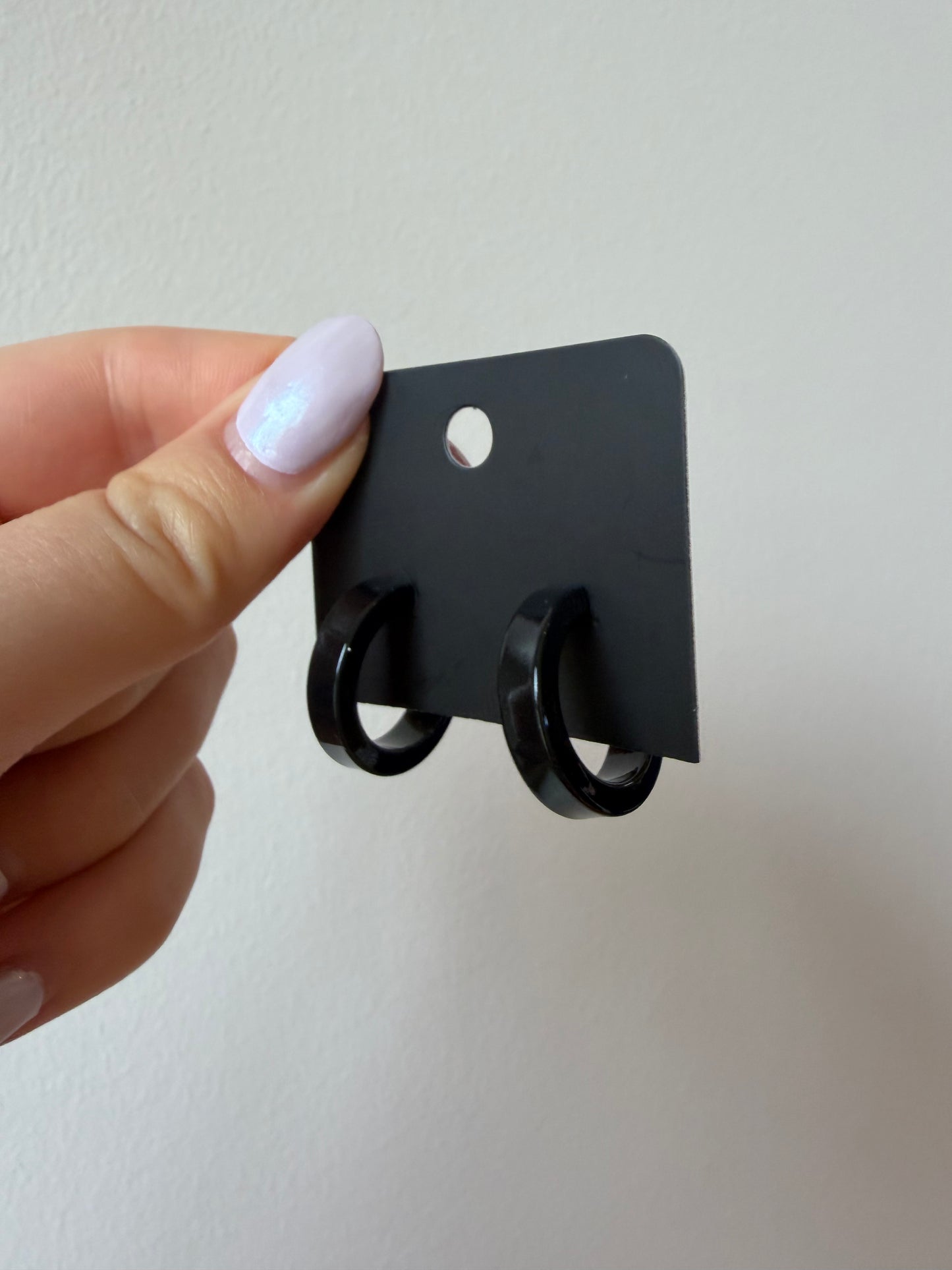 The Metallic Black Hoop Earrings
