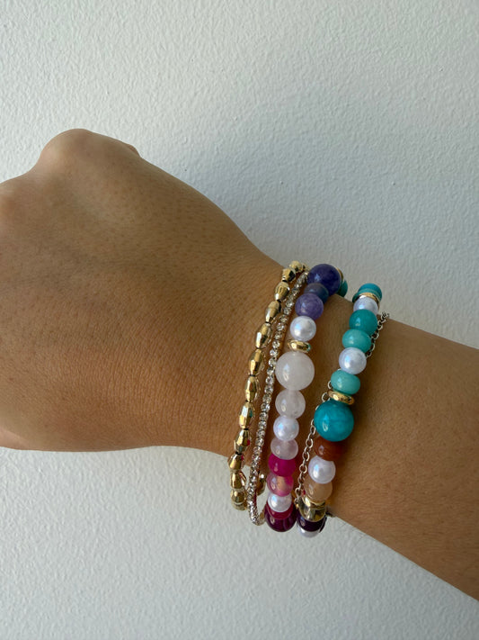 The Multi Colored Beaded Bracelet Set