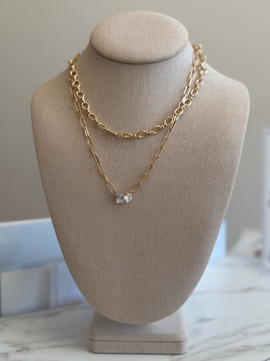 The Double Layered Crystal Necklace