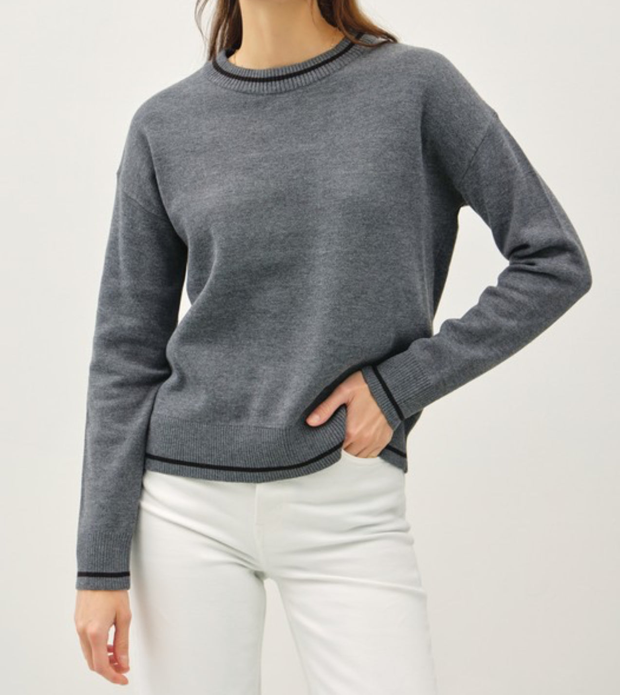 The Chloe Charcoal Crewneck